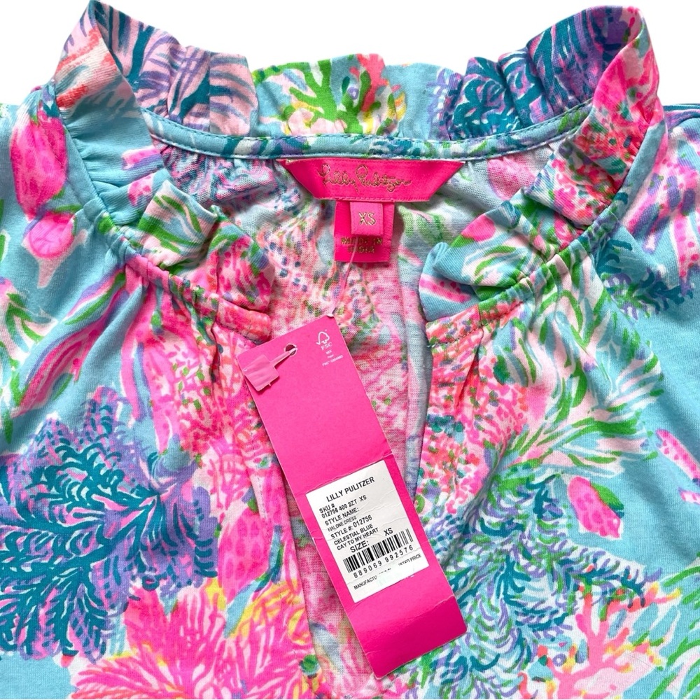 🪸NWT Lilly Pulitzer Malone Tiered Swing Dress, Celestial Blue Cay to My Heart 🪸 - Picture 9 of 16